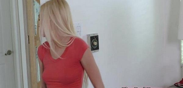  Alex Grey kneels down and forces her mouth open